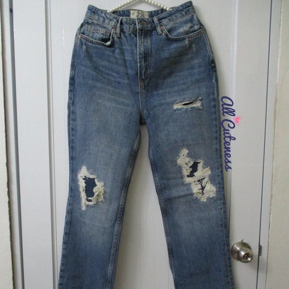 (NWOT) FREE PEOPLE We The Free Dolan Demi Bootcut Ripped Jeans Size 28 - Picture 1 of 11